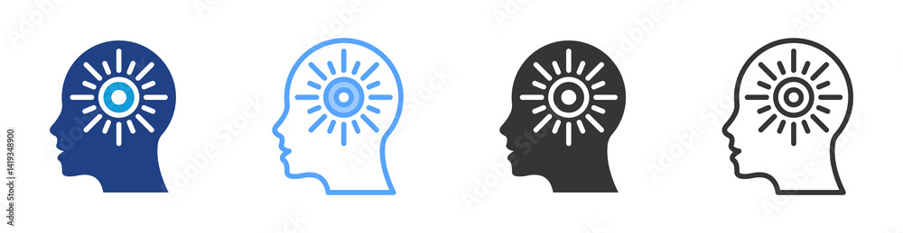 Aufkleber Optimism icon set multiple style collection