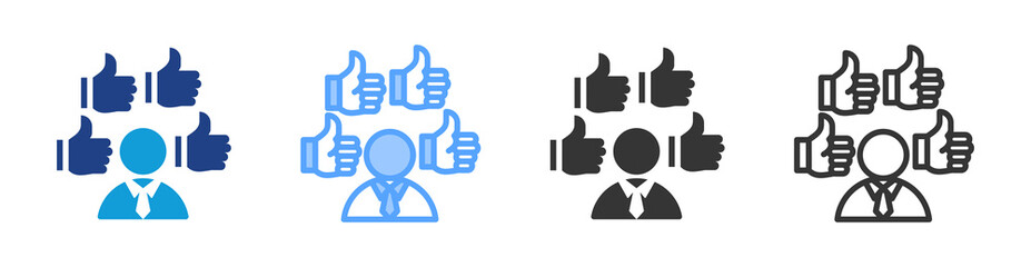 Popularity icon set multiple style collection