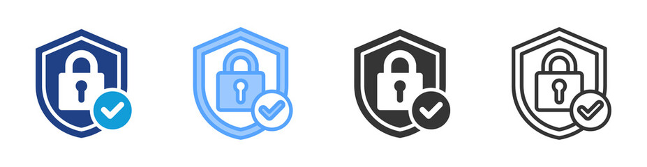 Security icon set multiple style collection