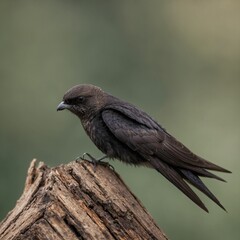 Obraz premium Uniform Swiftlet bird on piece of wood