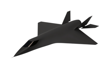 A sleek, modern aircraft design showcasing advanced aerodynamic features and a unique, stealthy silhouette.