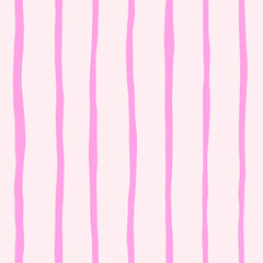 Coquette Pink Stripes Seamless Pattern. Hand-Drawn Soft Blush Stripes in a Delicate and Feminine Aesthetic. Perfect for Scrapbooking, Stationery, Gift Wrap, or Romantic Backgrounds.