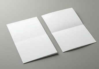 Blank bi fold brochure mockup template for design presentation display