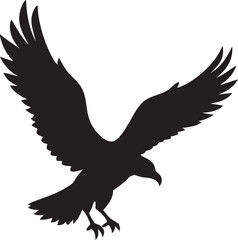 Obraz premium Eagle in Flight Silhouette – Majestic Bird Vector with Spread Wings, Symbol of Freedom and Strength