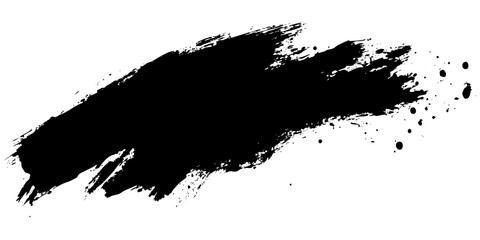 Black paint splash on a white canvas creating a bold artistic statement in contemporary design