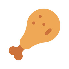 Chicken Drumstick Food Item Icon Design
