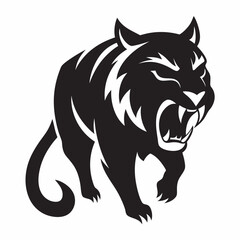 A angry tiger silhouette Design