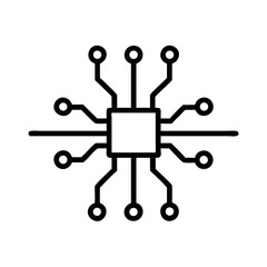 Circuit Board with Micro Connectors Icon Design