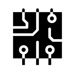 Circuit Board with Micro Connectors Icon Design
