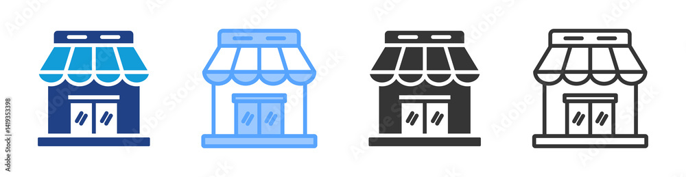 Poster Store icon set multiple style collection
