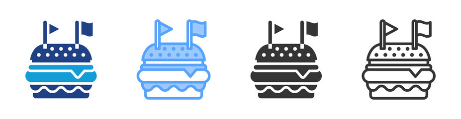 Independent Food icon set multiple style collection
