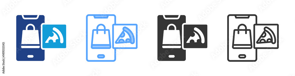 Poster Mobile App icon set multiple style collection