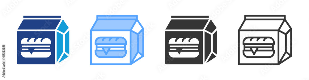 Poster bags icon set multiple style collection