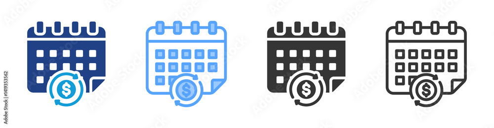 Poster Subscription icon set multiple style collection