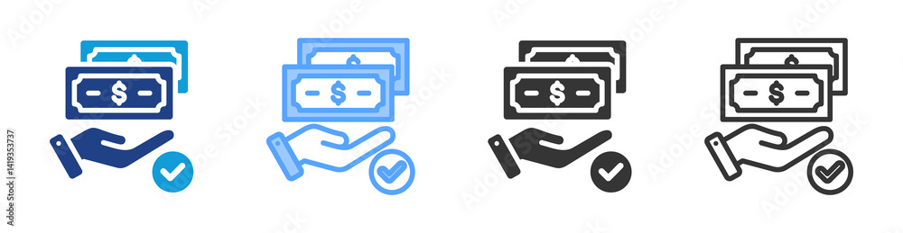 Poster Fee icon set multiple style collection