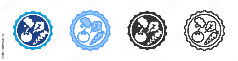 Poster fresh food icon set multiple style collection