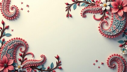 Subtle paisley motif on soft, muted background , beige, texture, textile