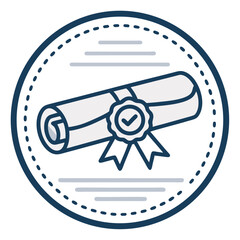 Obraz premium Certificate scroll with ribbon in minimalistic style 