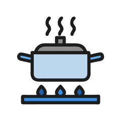 Cooking Pot on Gas Stove Icon Design