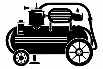 air compressor silhouette line art vector illustration