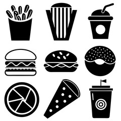 Create a Cohesive Set Minimalist Fast Food Icons