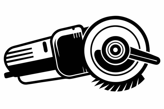 black and white angle grinder tool clip art preview