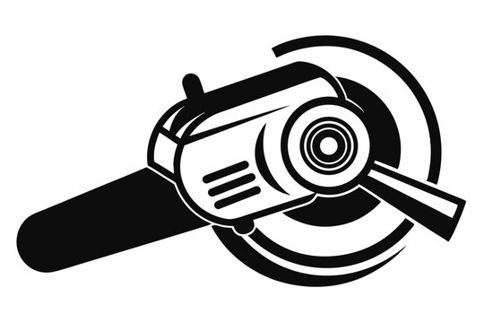black angle grinder tool, side view clip art preview