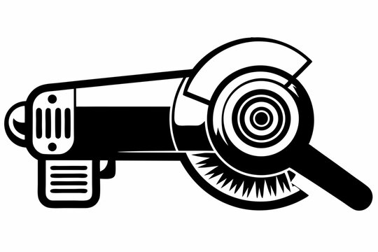 black and white angle grinder tool clip art preview