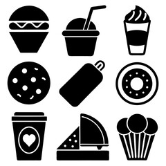 Create a Cohesive Set Minimalist Fast Food Icons