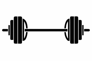 barbell silhouette line art vector illustration