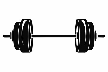 barbell silhouette line art vector illustration