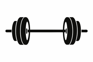 barbell silhouette line art vector illustration
