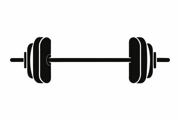 barbell silhouette line art vector illustration