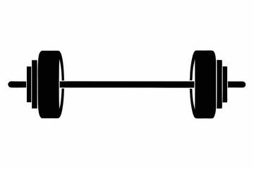 barbell silhouette line art vector illustration