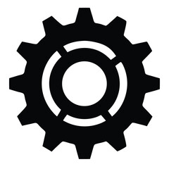 Minimalist Cogwheel Silhouette Industrial Machinery Part Technical Vector Art  