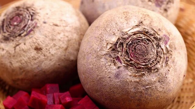 Close-up of beetroot in a basket