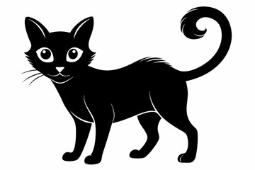 cat silhouette line art vector illustration