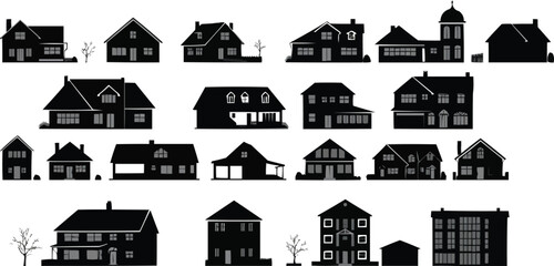 vector illustration of a set of houses