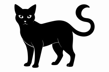 cat silhouette line art vector illustration