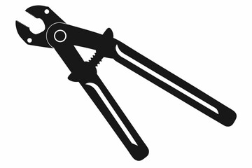 bolt cutter silhouette line art vector illustration
