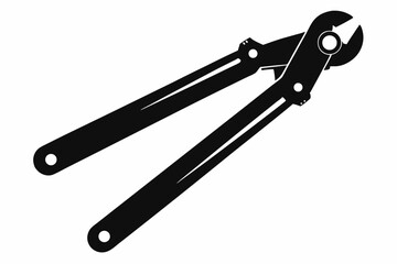 bolt cutter silhouette line art vector illustration