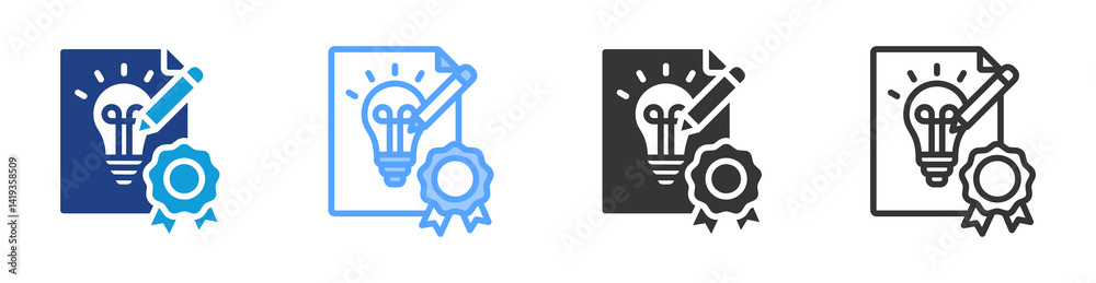 Aufkleber design patent icon set multiple style collection