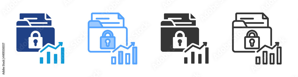 Poster trade secret icon set multiple style collection