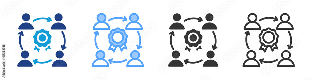 Poster collective mark icon set multiple style collection