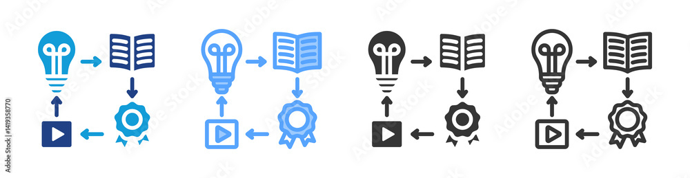 Poster Intangible Asset icon set multiple style collection