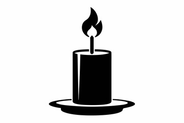 candle silhouette line art vector illustration