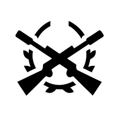 Crossed Rifles Emblem Icon Design