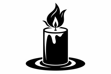 candle silhouette line art vector illustration