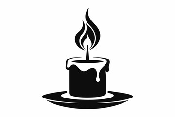 candle silhouette line art vector illustration