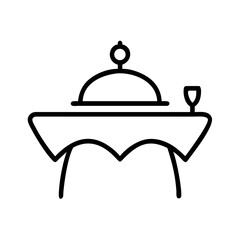 Dining Table with Covered Dish Icon Design